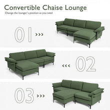 Charger l'image dans la galerie, Costway Modern Sectional Couch with Chaise - Suitable for Living Room