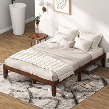 Load image into Gallery viewer, Costway Solid Wood King Size Bed Frame - Suitable for Bedroom, Farmhouse, and Dormitory