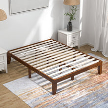 Load image into Gallery viewer, Costway Solid Wood King Size Bed Frame - Suitable for Bedroom, Farmhouse, and Dormitory