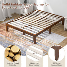 Load image into Gallery viewer, Costway Solid Wood King Size Bed Frame - Suitable for Bedroom, Farmhouse, and Dormitory