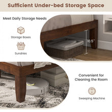 Load image into Gallery viewer, Costway Solid Wood King Size Bed Frame - Suitable for Bedroom, Farmhouse, and Dormitory