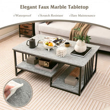 Load image into Gallery viewer, Modern Minimalist Coffee Table - Tea Table with Artificial Marble - Suitable for Living Room and Office