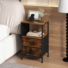 Charger l'image dans la galerie, Costway Industrial Style Small Side Table with USB Ports - Suitable for Living Room and Bedroom