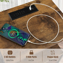 Charger l'image dans la galerie, Costway Industrial Style Small Side Table with USB Ports - Suitable for Living Room and Bedroom