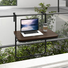 Load image into Gallery viewer, Patio Railing Mounted Folding Table with Folding Top