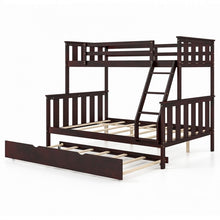 Load image into Gallery viewer, Multifunctional Bunk Bed with Guardrail and Trundle