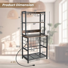 Load image into Gallery viewer, Costway Industrial Style Wine Cabinet Bar with Glass Rack - Suitable for Bar and Restaurant