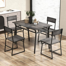 Load image into Gallery viewer, Industrial Style Dining Table Set 5-Piece with 4 Chairs and Storage Rack - Suitable for Dining Rooms and Kitchens
