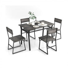 Load image into Gallery viewer, Industrial Style Dining Table Set 5-Piece with 4 Chairs and Storage Rack - Suitable for Dining Rooms and Kitchens