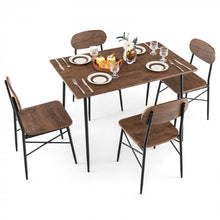 Load image into Gallery viewer, Industrial Style Dining Table Set 5-Piece Set with Wide Seats - Suitable for Kitchen and Dining Room