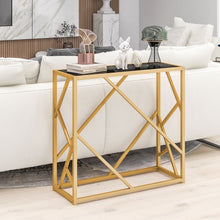 Load image into Gallery viewer, Costway Modern Entryway Table with Metal Frame - Suitable for Living Room and Porch