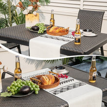 Load image into Gallery viewer, Outdoor Black Wicker Dining Room Table Outside - Suitable for Patio and Backyard