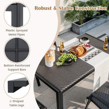 Load image into Gallery viewer, Outdoor Black Wicker Dining Room Table Outside - Suitable for Patio and Backyard