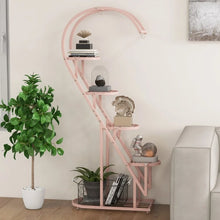 Charger l'image dans la galerie, Heart-Shaped 5-Tier Metal Plant Stand for Garden and Patio
