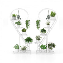 Charger l'image dans la galerie, Heart-Shaped 5-Tier Metal Plant Stand for Garden and Patio