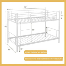 Load image into Gallery viewer, Costway Furniture:Minimalist White Metal Bunk Bed for Bedroom