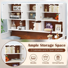 Load image into Gallery viewer, Costway Furniture:White Sofa Bed with Bookshelf and Storage Shelves