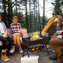 Load image into Gallery viewer, Outdoor Camping Portable Black Windproof Seasoning Rack BBQ Grill Charcoal Stove