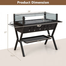 Load image into Gallery viewer, Outdoor Camping Portable Black Windproof Seasoning Rack BBQ Grill Charcoal Stove