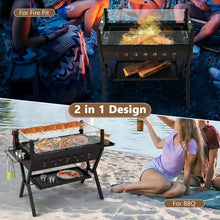 Load image into Gallery viewer, Outdoor Camping Portable Black Windproof Seasoning Rack BBQ Grill Charcoal Stove