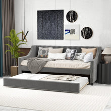 Load image into Gallery viewer, Costway Furniture:Modern Minimalist Grey 2-Seater Sofa Bed with Soft Cushions