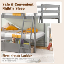 Load image into Gallery viewer, Costway Furniture:Wooden Bunk Bed with Drawers and Staircase for Bedroom