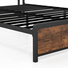 Load image into Gallery viewer, Costway Furniture:Vintage Industrial Metal Bed Frame with Headboard Shelf