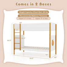 Load image into Gallery viewer, Adorable Kids Bunk Bed with Ladder and Wooden Frame