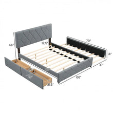Load image into Gallery viewer, Costway Furniture:Grey Sofa Bed with Built-in Pull-out Drawer and Soft Mattress