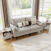 Load image into Gallery viewer, Costway Modern White Side Table Nightstand with Drawer and Open Shelf - Suitable for Living Room and Bedroom