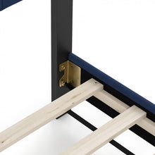 Load image into Gallery viewer, Blue Velvet Upholstered Headboard Platform Bed for Bedroom