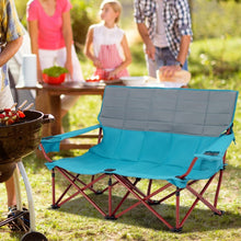 Load image into Gallery viewer, Portable Outdoor Camping Folding Sofa Chair with Cup Holders