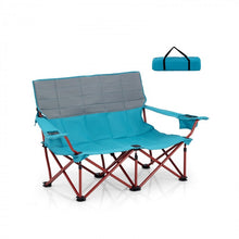 Load image into Gallery viewer, Portable Outdoor Camping Folding Sofa Chair with Cup Holders