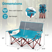 Load image into Gallery viewer, Portable Outdoor Camping Folding Sofa Chair with Cup Holders