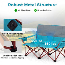 Load image into Gallery viewer, Portable Outdoor Camping Folding Sofa Chair with Cup Holders