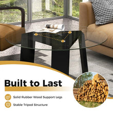 Charger l'image dans la galerie, Costway Modern Round Coffee Table with Glass Top - Suitable for Living Room and Cafe