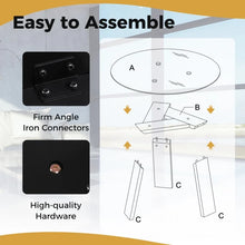 Charger l'image dans la galerie, Costway Modern Round Coffee Table with Glass Top - Suitable for Living Room and Cafe