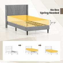 Load image into Gallery viewer, Modern Grey Upholstered Headboard Bedroom Bed