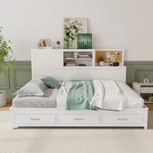 Load image into Gallery viewer, Costway Furniture:White Loveseat Sofa Bed with Storage Drawers