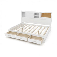 Load image into Gallery viewer, Costway Furniture:White Loveseat Sofa Bed with Storage Drawers