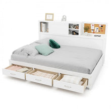 Load image into Gallery viewer, Costway Furniture:White Loveseat Sofa Bed with Storage Drawers