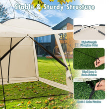 Load image into Gallery viewer, 10x10 Feet Outdoor Beige Screened Canopy Tent with Zipper Doors