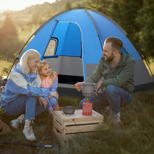 Charger l'image dans la galerie, Outdoor Camping Tent with Removable Ground Mat and Rain Cover - Blue, Accommodates Up to 3 People