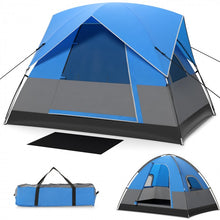 Charger l'image dans la galerie, Outdoor Camping Tent with Removable Ground Mat and Rain Cover - Blue, Accommodates Up to 3 People