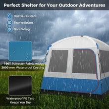 Charger l'image dans la galerie, Outdoor Camping Large Tent with Mesh Windows - Portable Bag, Accommodates Up to 5 People