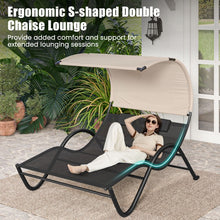 Load image into Gallery viewer, Costway Outdoor Daybeds with Canopy - Double Lounge Chair and Headrest - Suitable for Patio, Pool, and Backyard