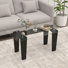Load image into Gallery viewer, Modern Glass Coffee Table - Rectangular Table for Living Room and Office