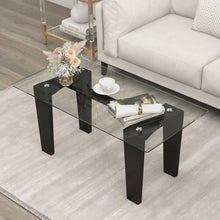 Load image into Gallery viewer, Modern Glass Coffee Table - Rectangular Table for Living Room and Office