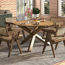 Load image into Gallery viewer, Costway Natural Color Round Dining Table for 6 - Suitable for Restaurant and Patio with Solid Wood Legs