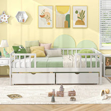 Load image into Gallery viewer, Costway Furniture:White Sofa Bed with Drawers and Safety Guard Rails